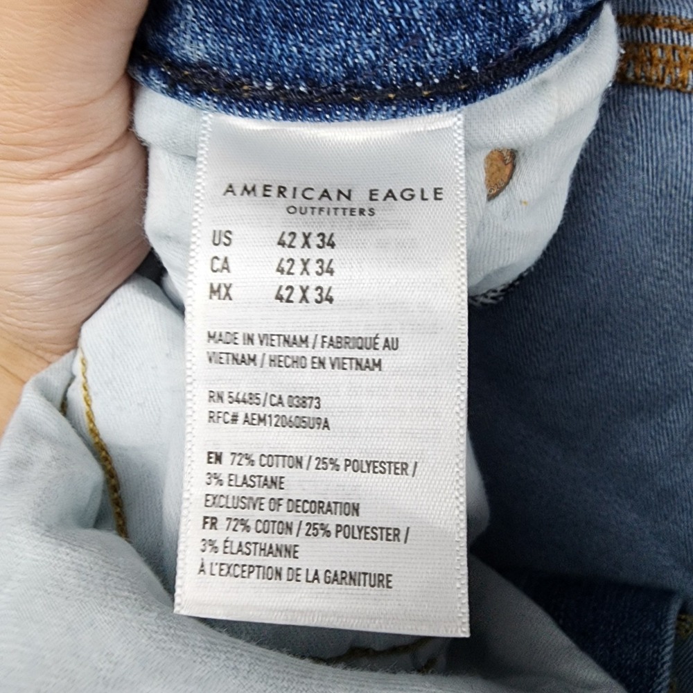 American Eagle Ne(x)t Level Flex Jeans Men 42x34 Light Blue Stretch Straight - Picture 7 of 8